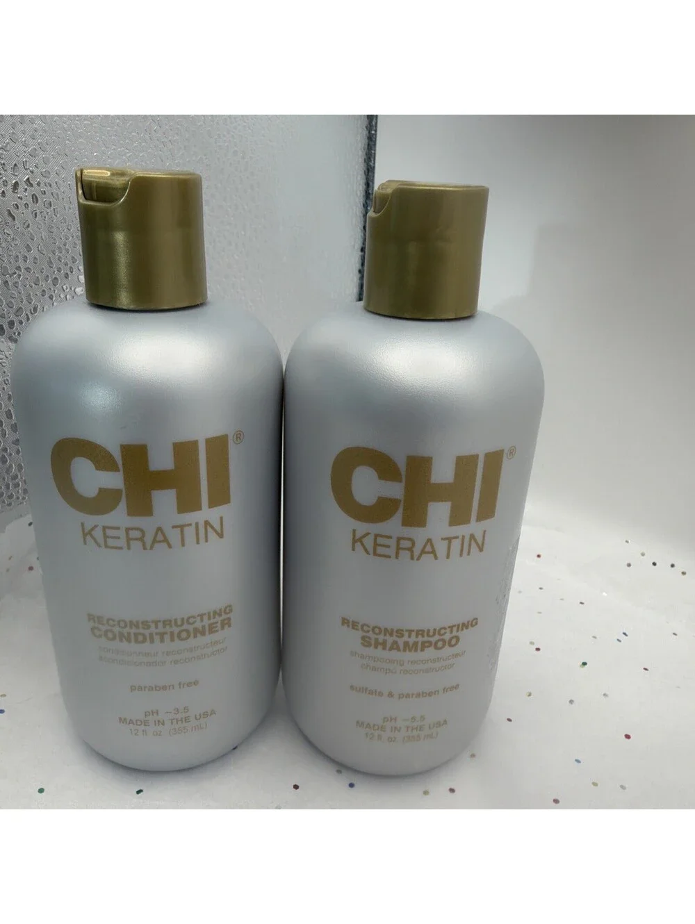 CHI Keratin Shampoo & Conditioner Duo 12oz Set Repair Strength Salon Hair Care